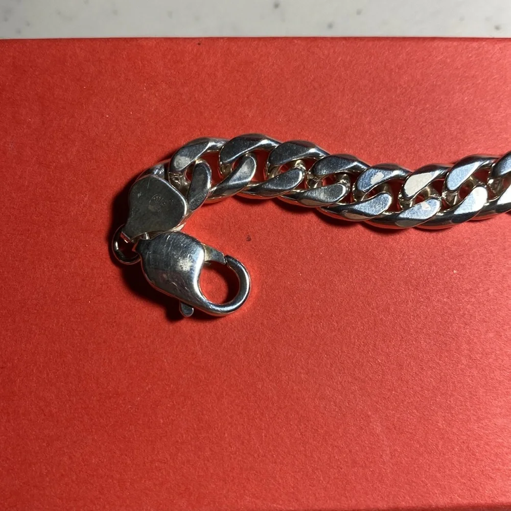Silver 925 Men’s Chain Bracelet Ashford 28g Made in Italy